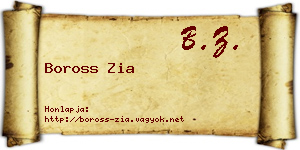 Boross Zia névjegykártya